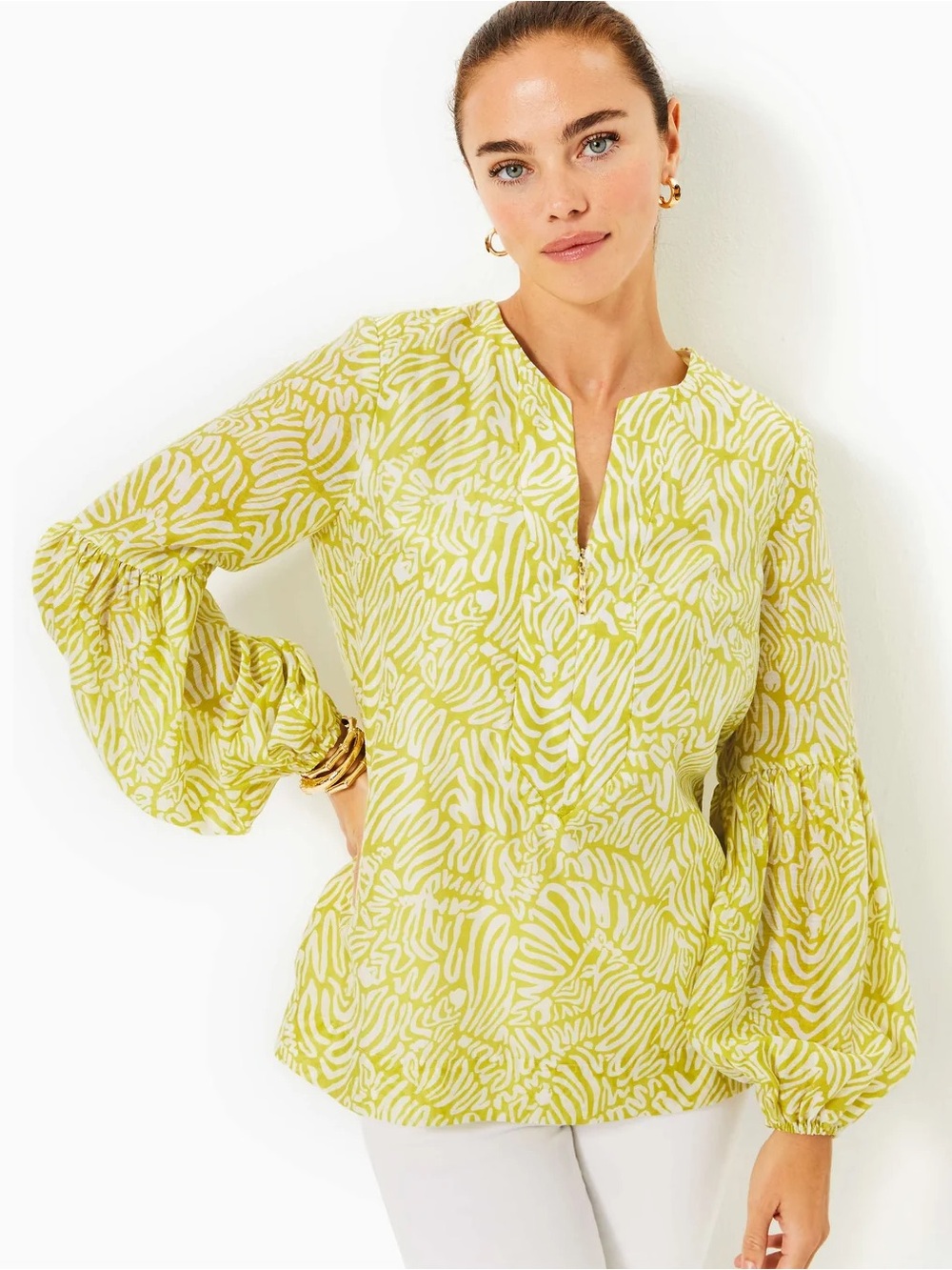 NWT Lilly Pulitzer Laurelie Top in Jardin Green Zee Bebe Sz 16